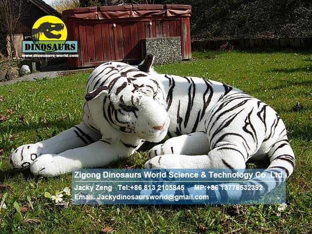 Fiberglass animals for theme park animatronic white tiger DWA083
